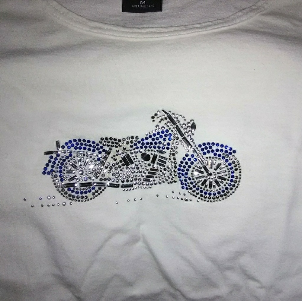 Rhinestone Motorcycle T-shirt